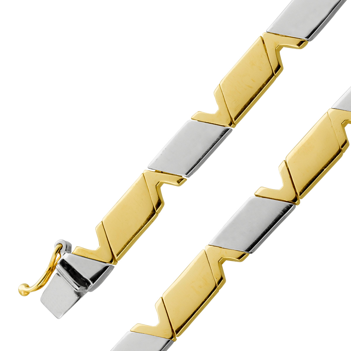 Armband Gelbgold Weißgold 585 poliert mattiert Bicolor 19