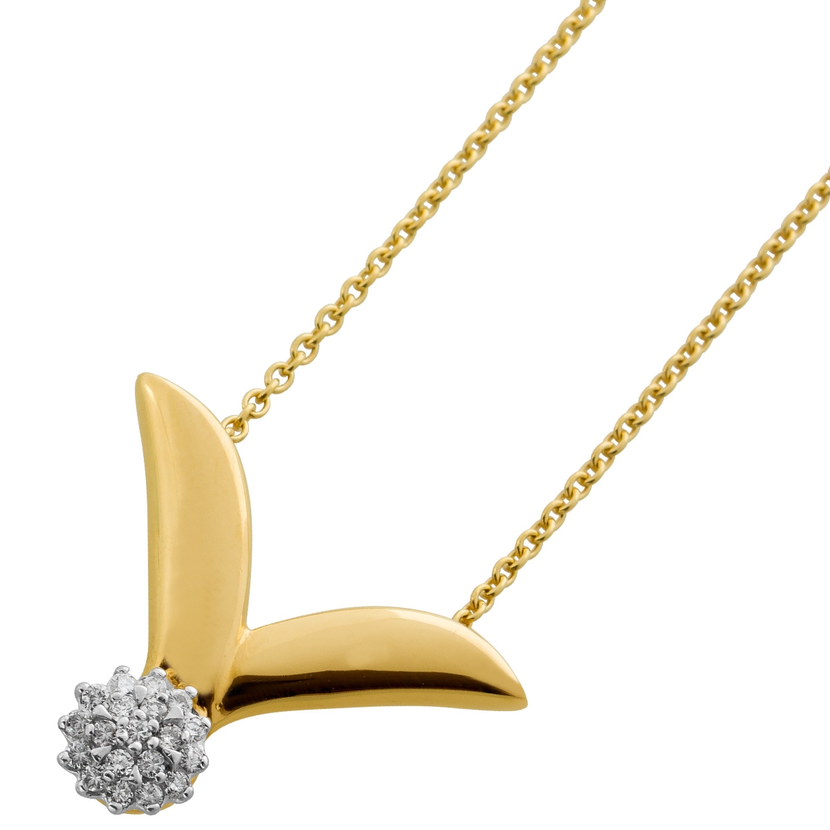 Ankerkette mit Anhänger Gelbgold 585 18 Brillanten 0.20ct W I1 42