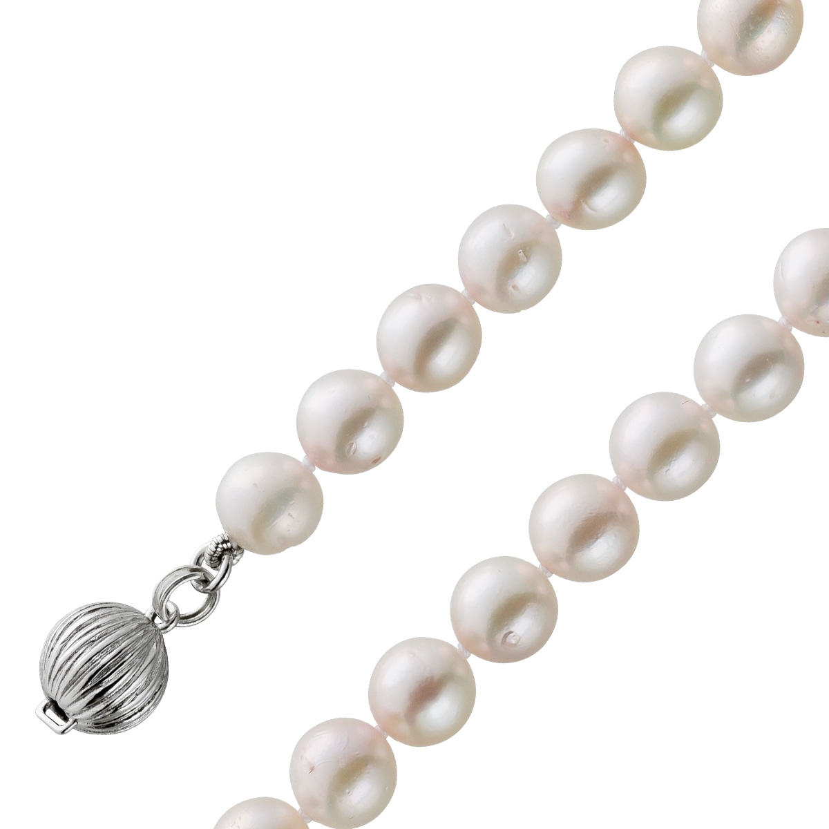 Japanische Akoyaperlenkette 8mm 41cm Kugelschließe 40