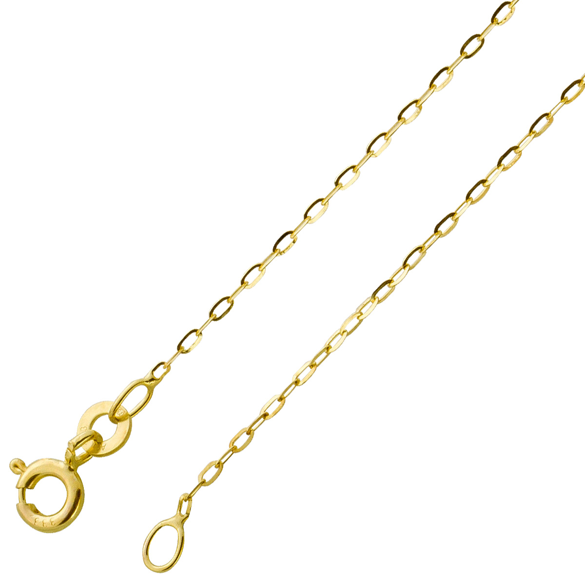 Ankerkette 1,1mm Gelbgold 585 14 Karat Goldkette poliert flach 45