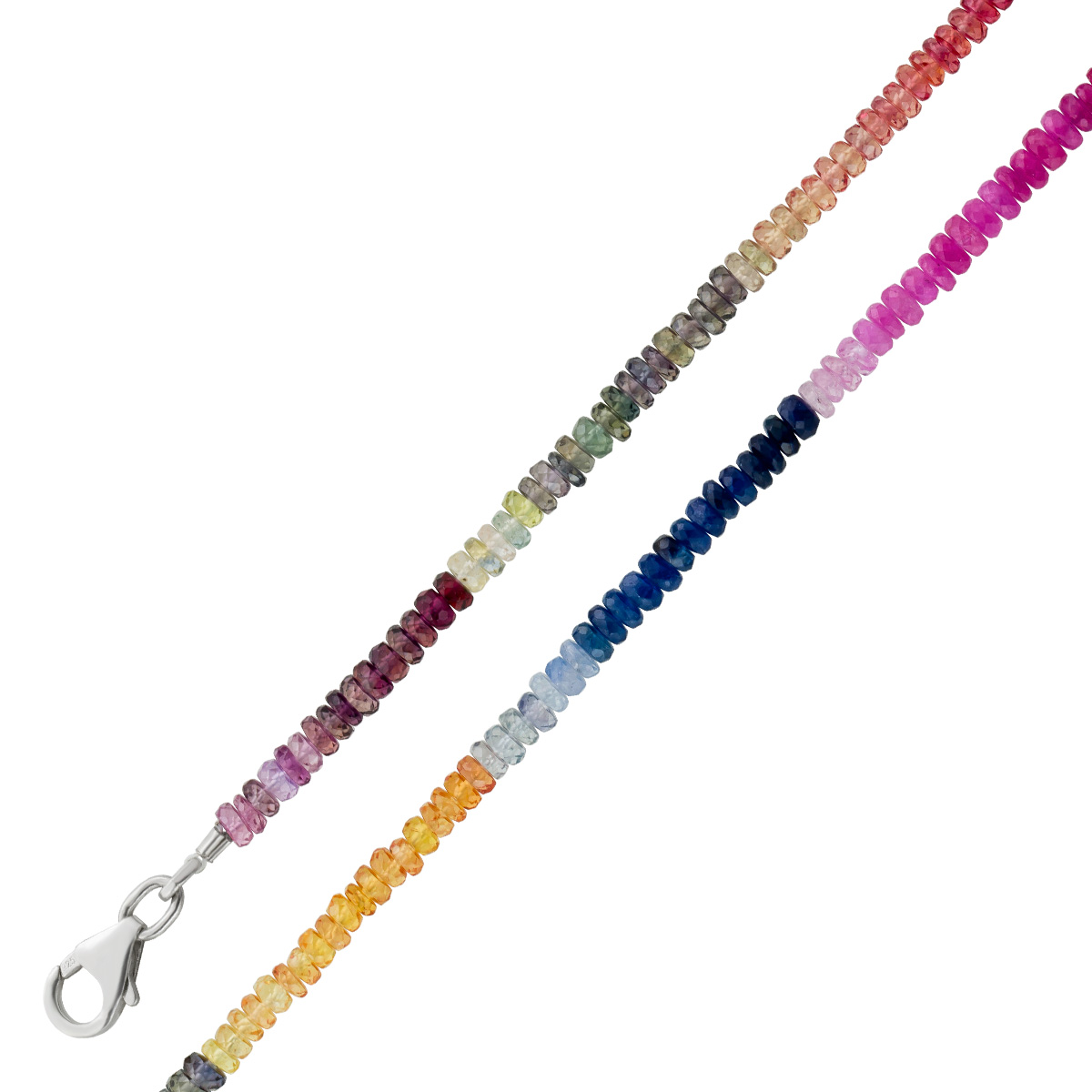 Edelsteinkette Multicolor Saphir Edelsteine 45