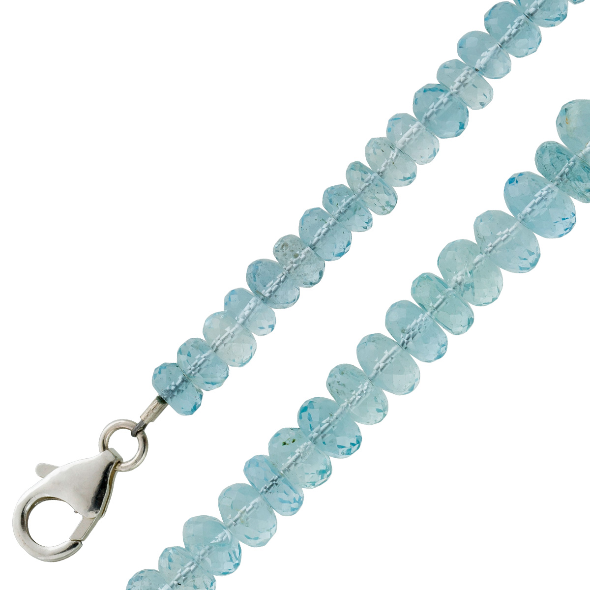 Aquamarin Edelsteine Ozeanblau Kugelkette 5,3-9,3mm 57