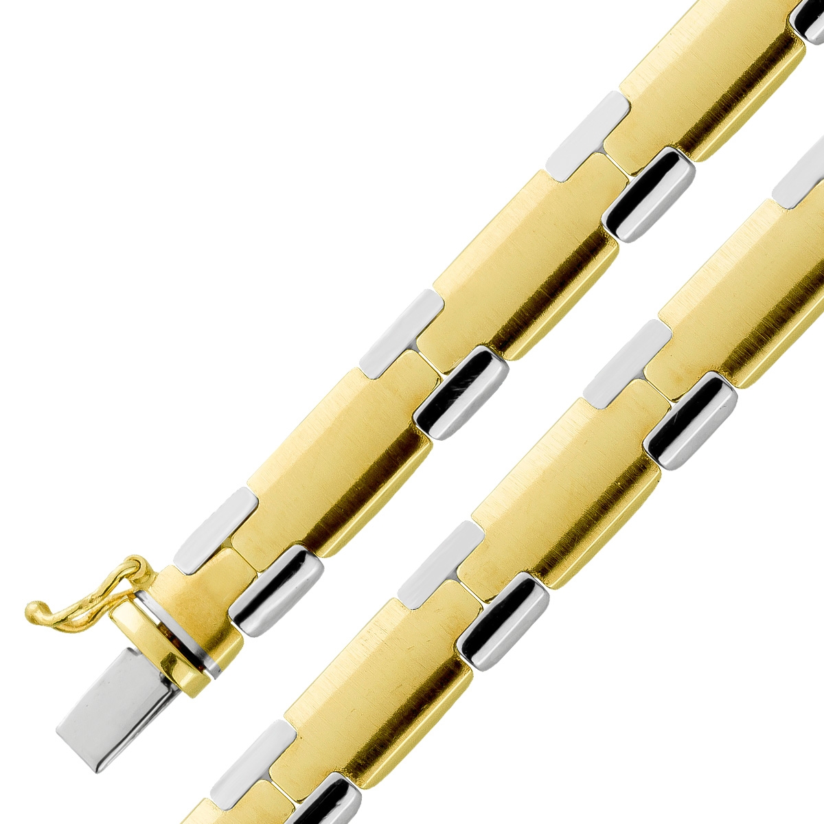 Armband Gelbgold Weißgold 585 poliert gebürstet Bicolor 19