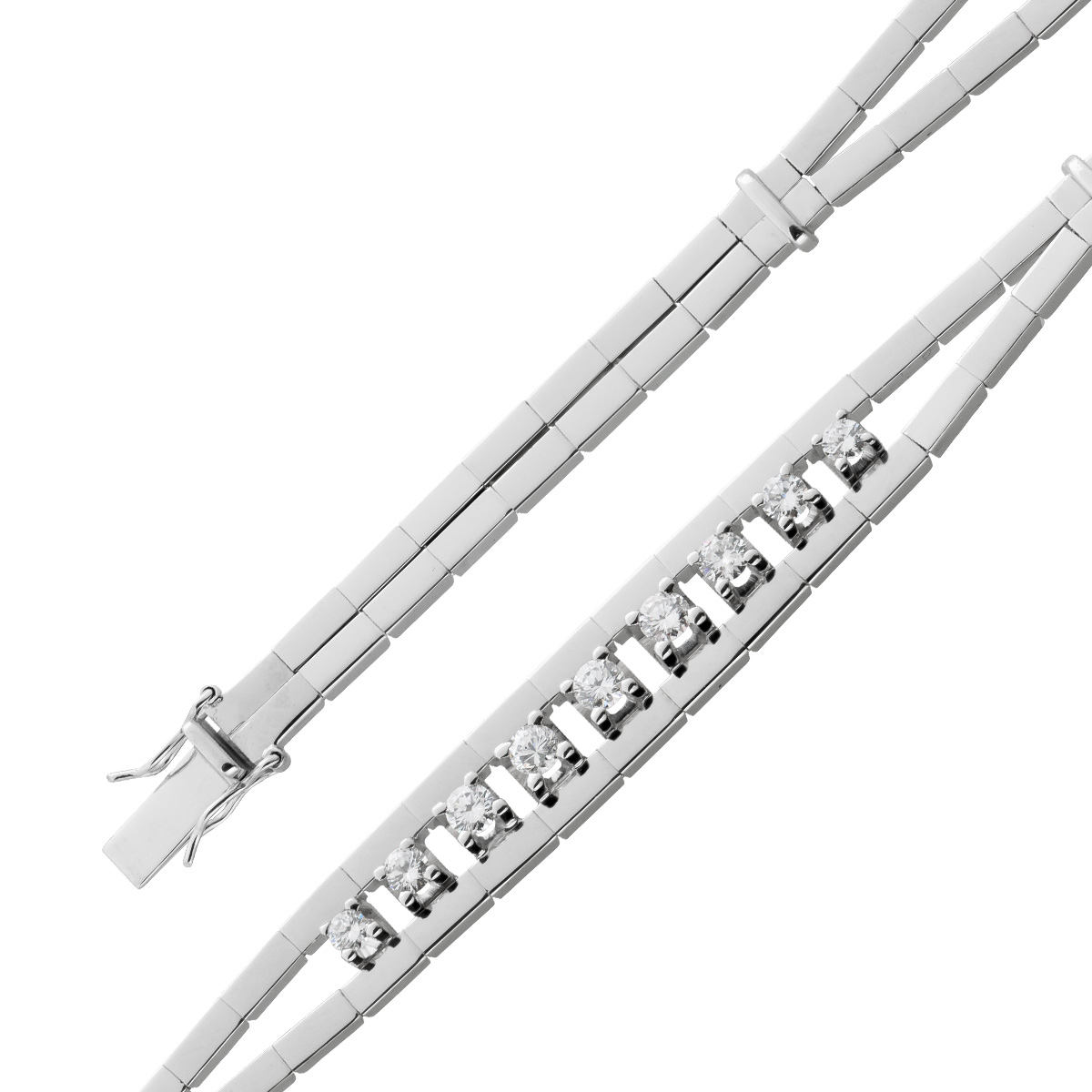 Brillantarmband Weißgold 750 Diamanten 0.75ct. River Lupenrein 18