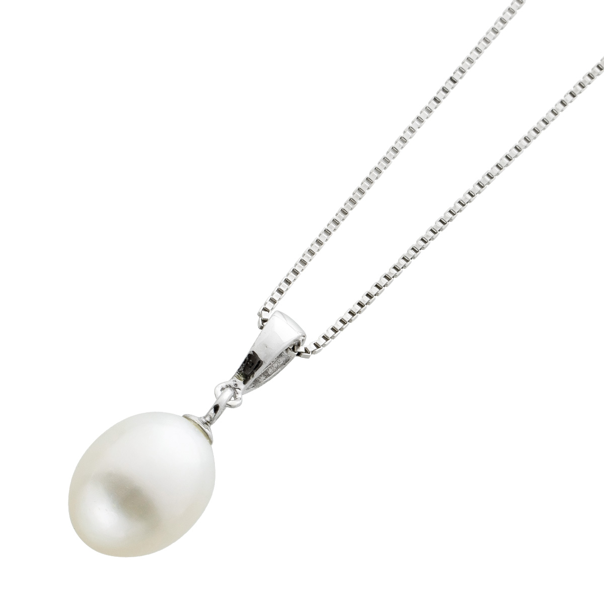 Erbskette Perlenanhänger Silber 925 Süsswasserperle 10.7mm 70