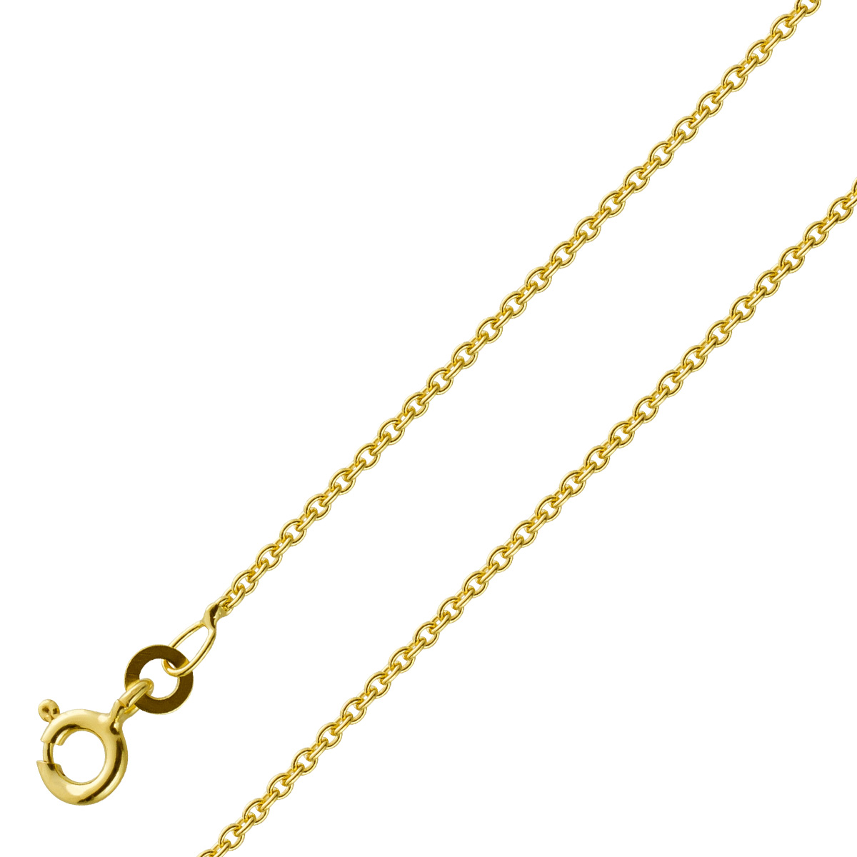 Ankerkette 1,5mm Gelbgold 585 14 Karat massiv rund poliert 50