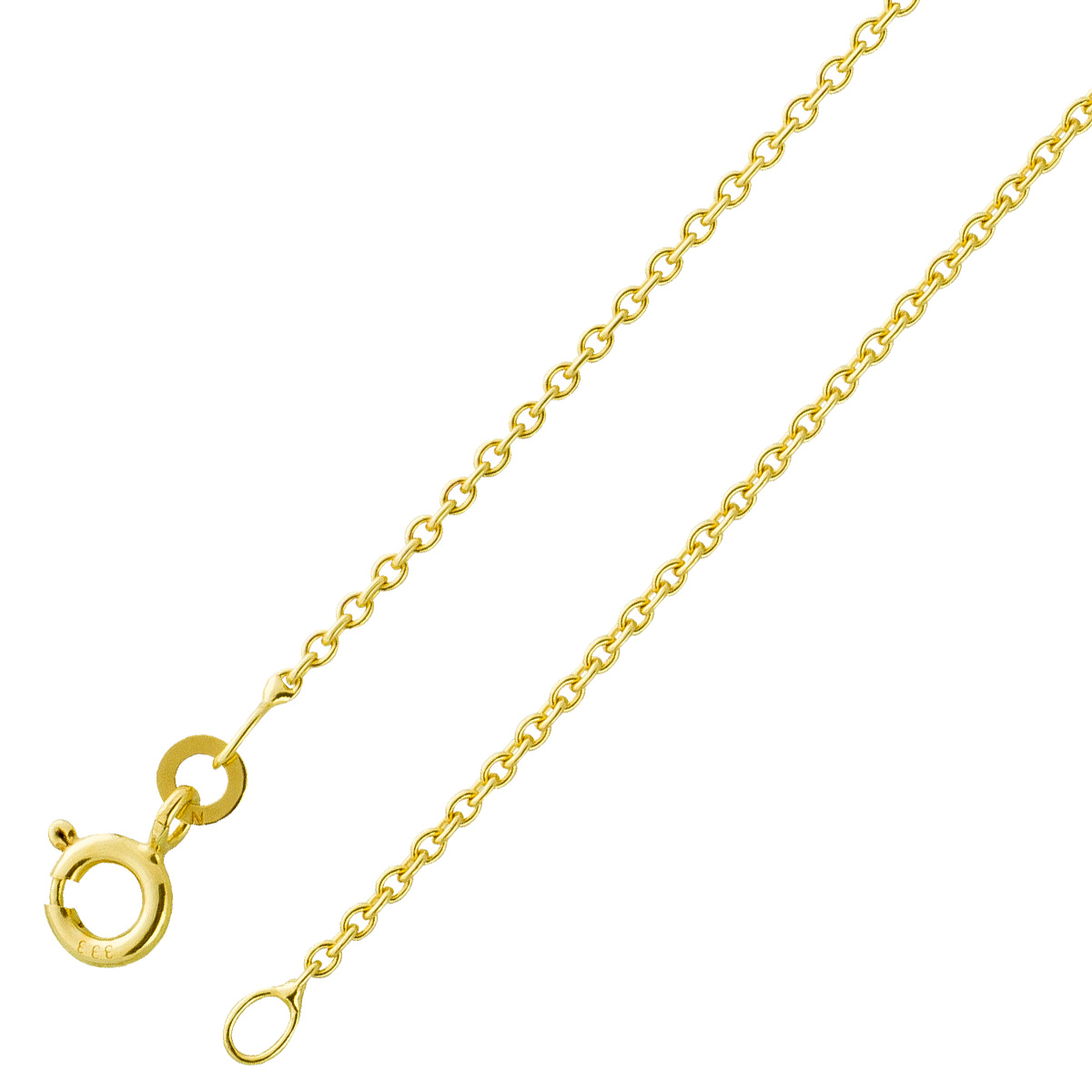 Erbskette 1mm Gelbgold 333 8 Karat massiv poliert 45