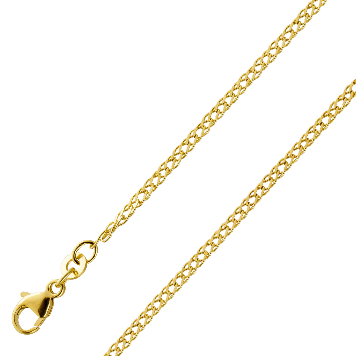Doppelpanzerkette 2,1mm Gelbgold 585 14 Karat massiv poliert 50