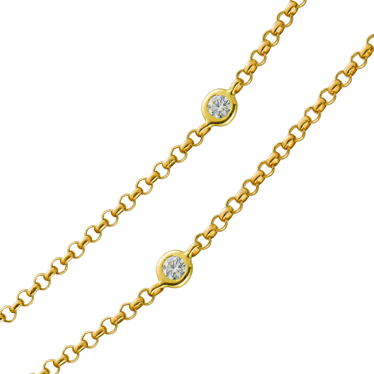 Brillantkette Gelbgold 585 9 Diamanten 0,30ct TLBP1 45