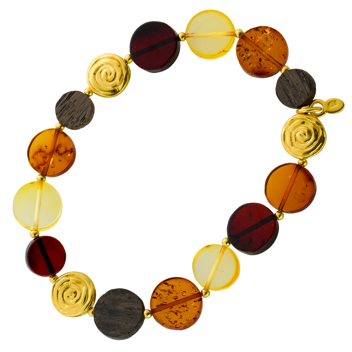 Bernstein Armband 18-21cm Silber 925 vergoldet braune Bernsteine 99