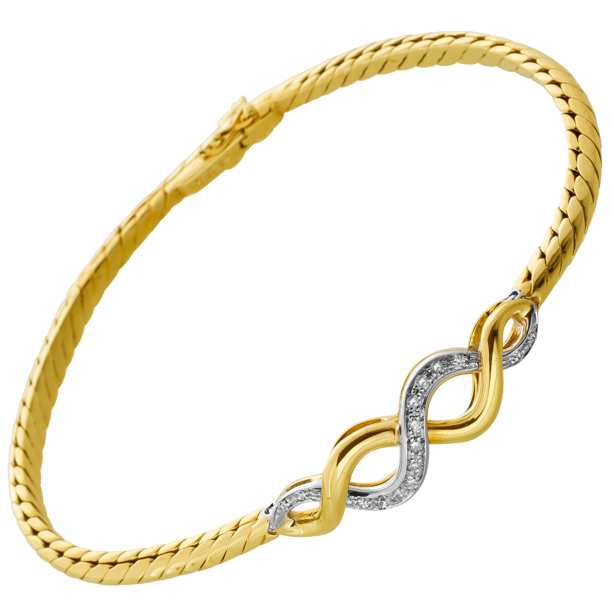 Armband Unendlichkeit Infinity Gelbgold 14 Karat Diamanten 0.30ct. 19