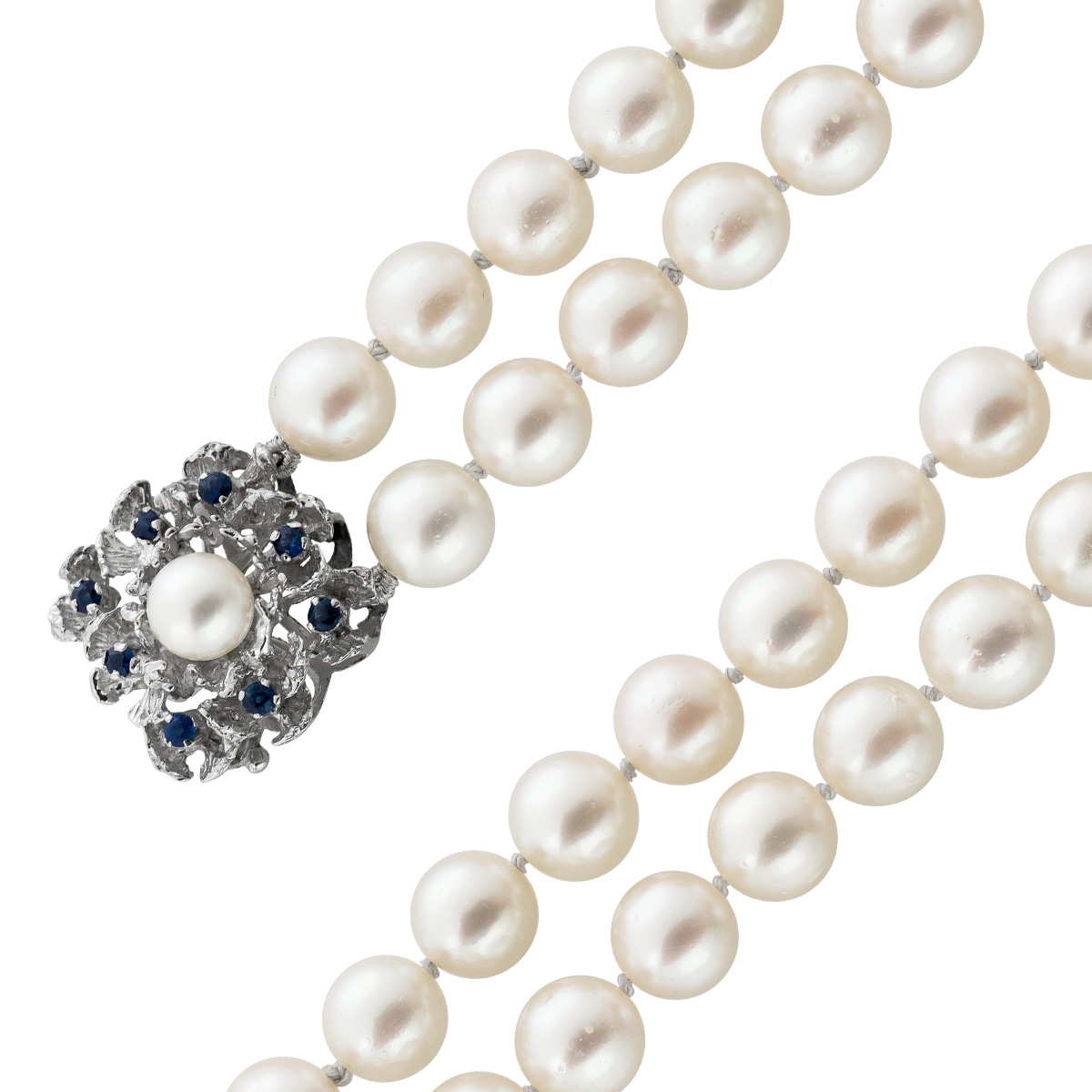 Collier 38cm Weißgold 750 Choker Jap. Akoyaperlen 9mm 38