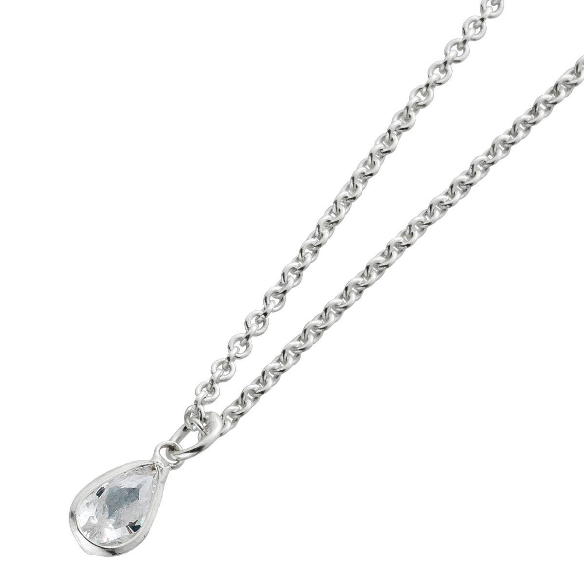 Ankerkette funkelnder Anhänger Silber 925 Zirkonia Brillant Look 38
