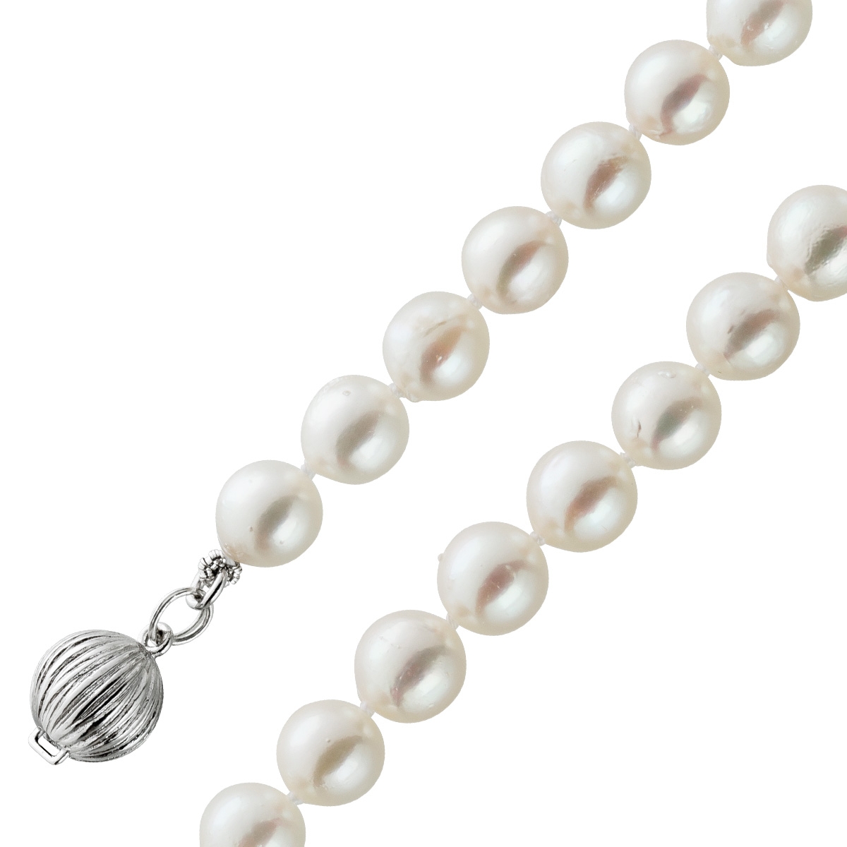 Japanische Akoyaperlenkette 8mm 41cm Kugelschließe 40