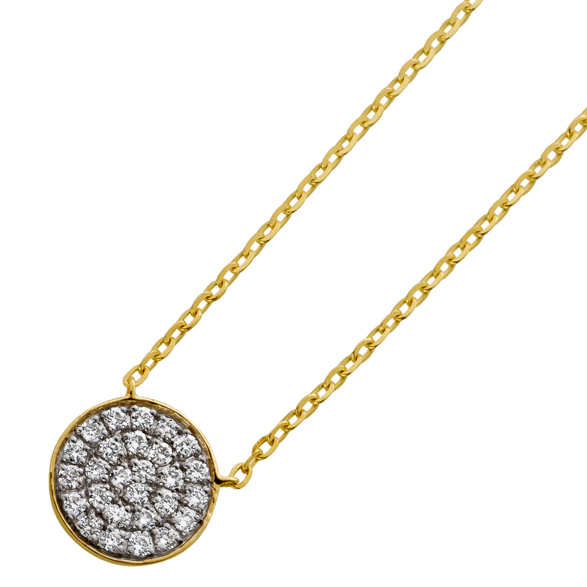 Ankerkette Diamant Anhänger Gelbgold 585 Brillanten 0.15ct 46