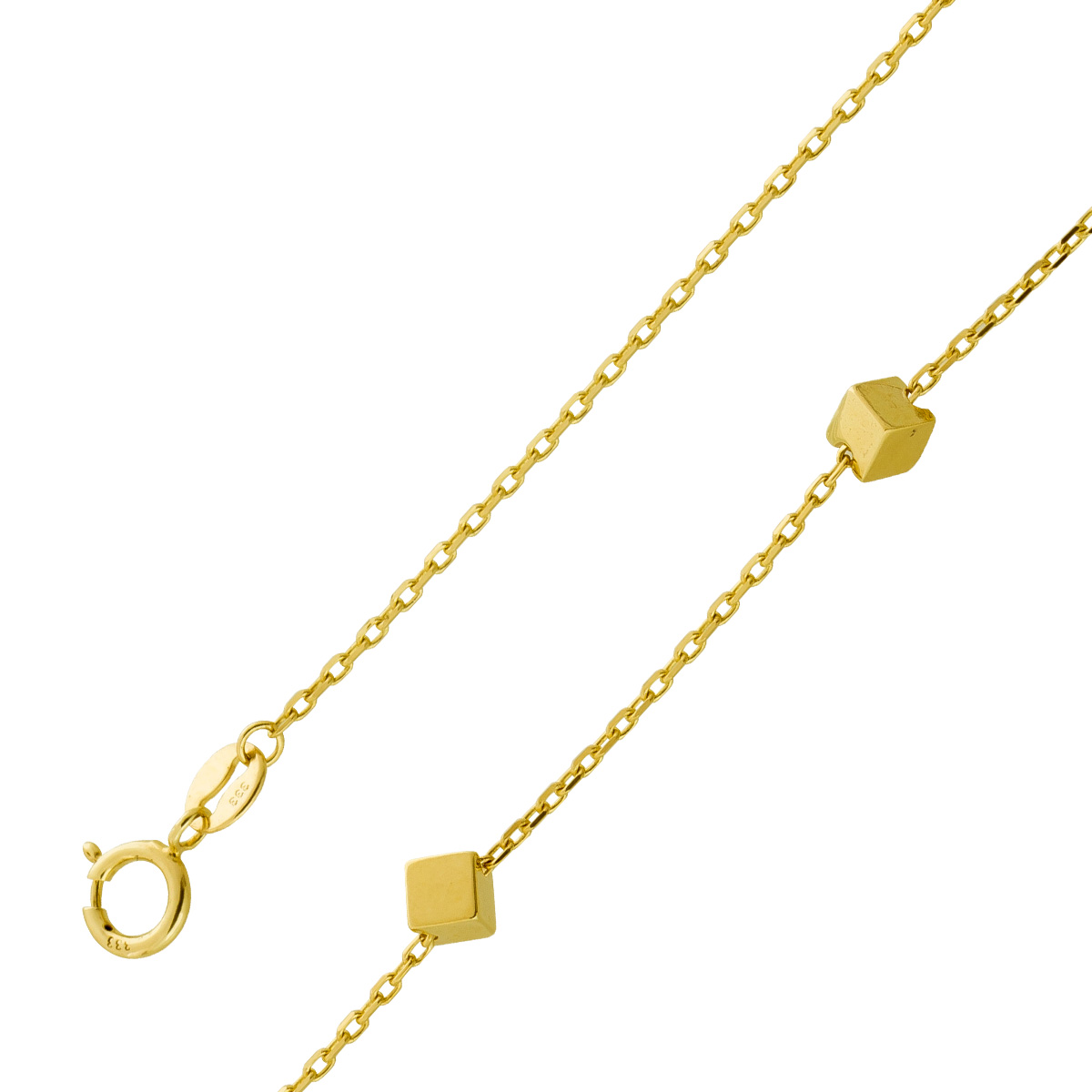 Armband Würfel Anhänger Gelbgold 333 19