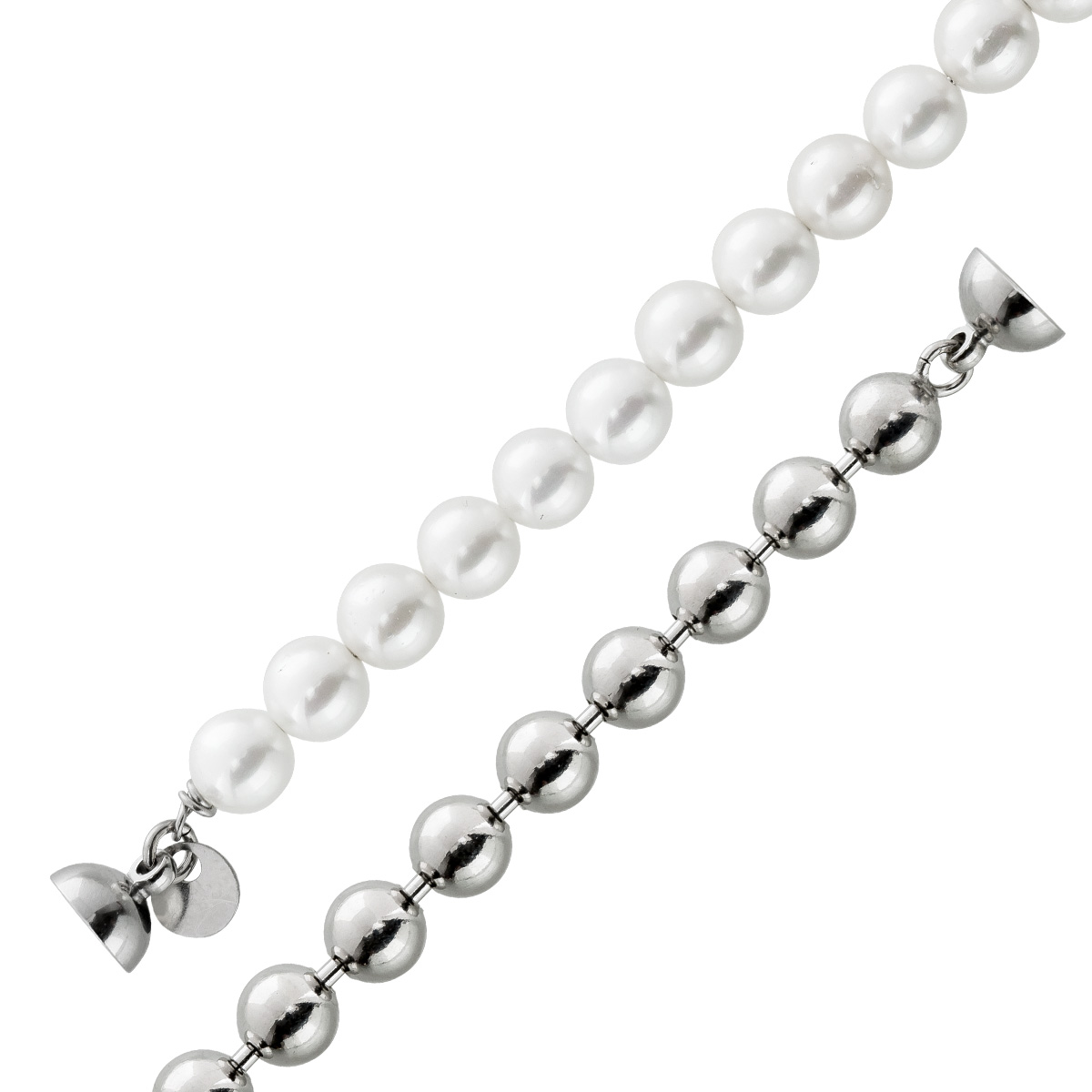 Armband Silber 925 Swarovski Perlen 6mm rhodiniert 19