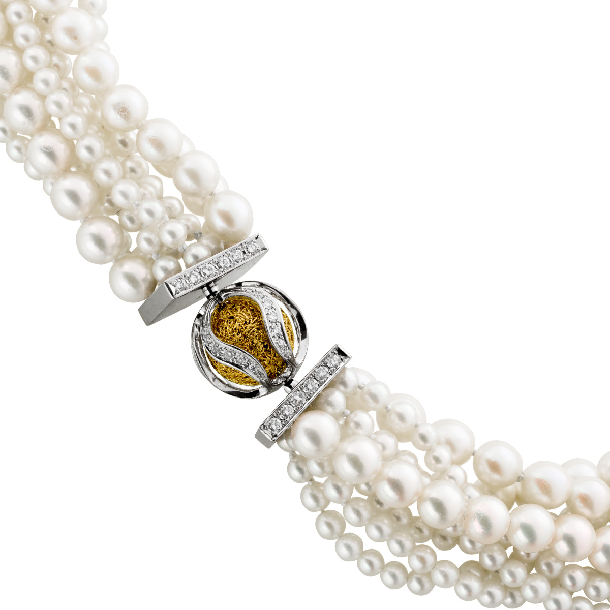 Akoyaperlen Collier 44cm japanische Wechselschliesse Jörg Heinz gold 750 44